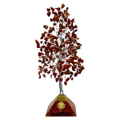 300 Bead Red Jasper Tree Orgonite Pyramid Base
